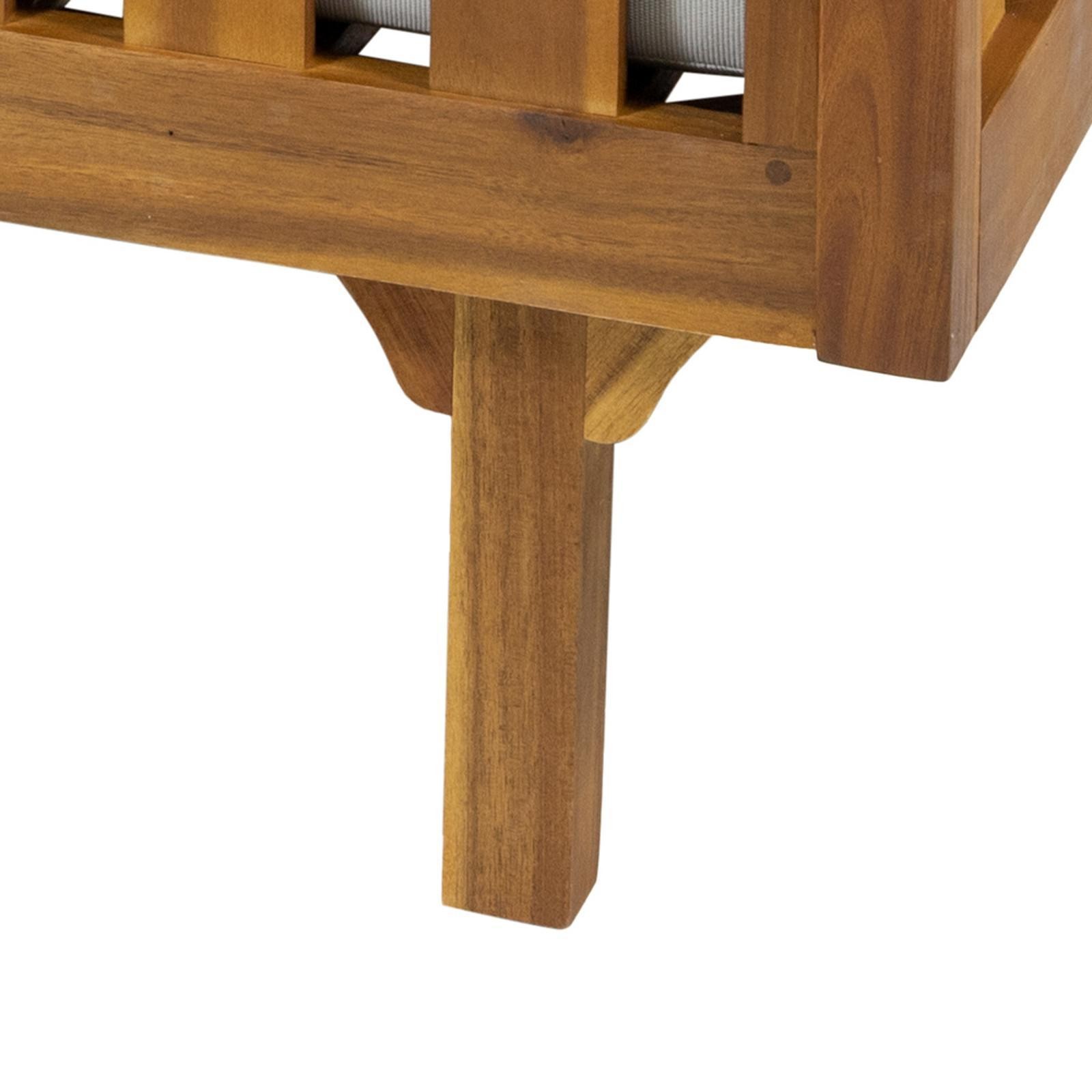 3-Seater Outdoor Daybed with Sleek Acacia Wood Frame, Homey Slat Design, and