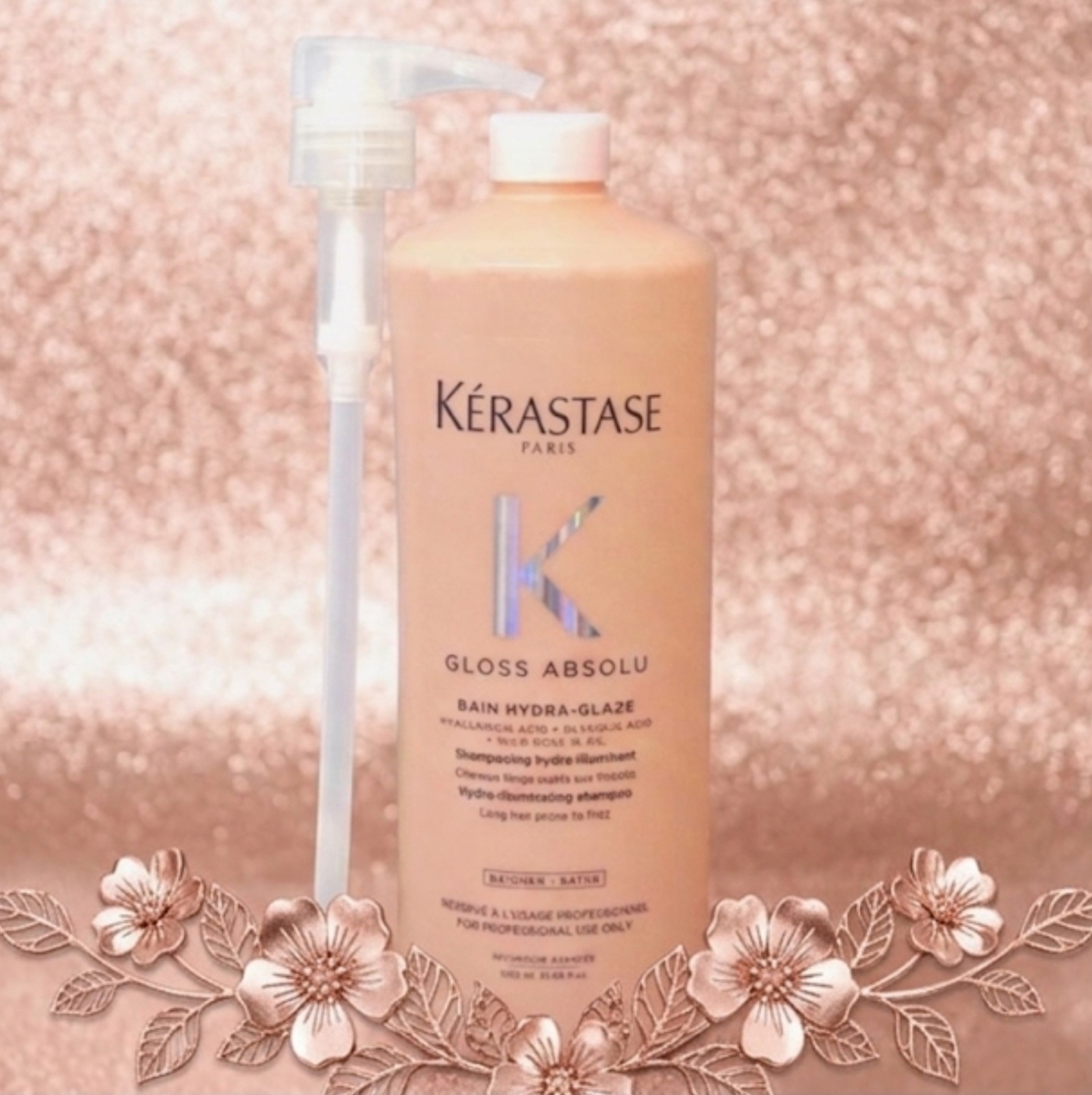 Kerastase Gloss Absolu Bain Hydra Glaze SHAMPOO LITER 33.8oz / pump PRO SIZE 🌿
