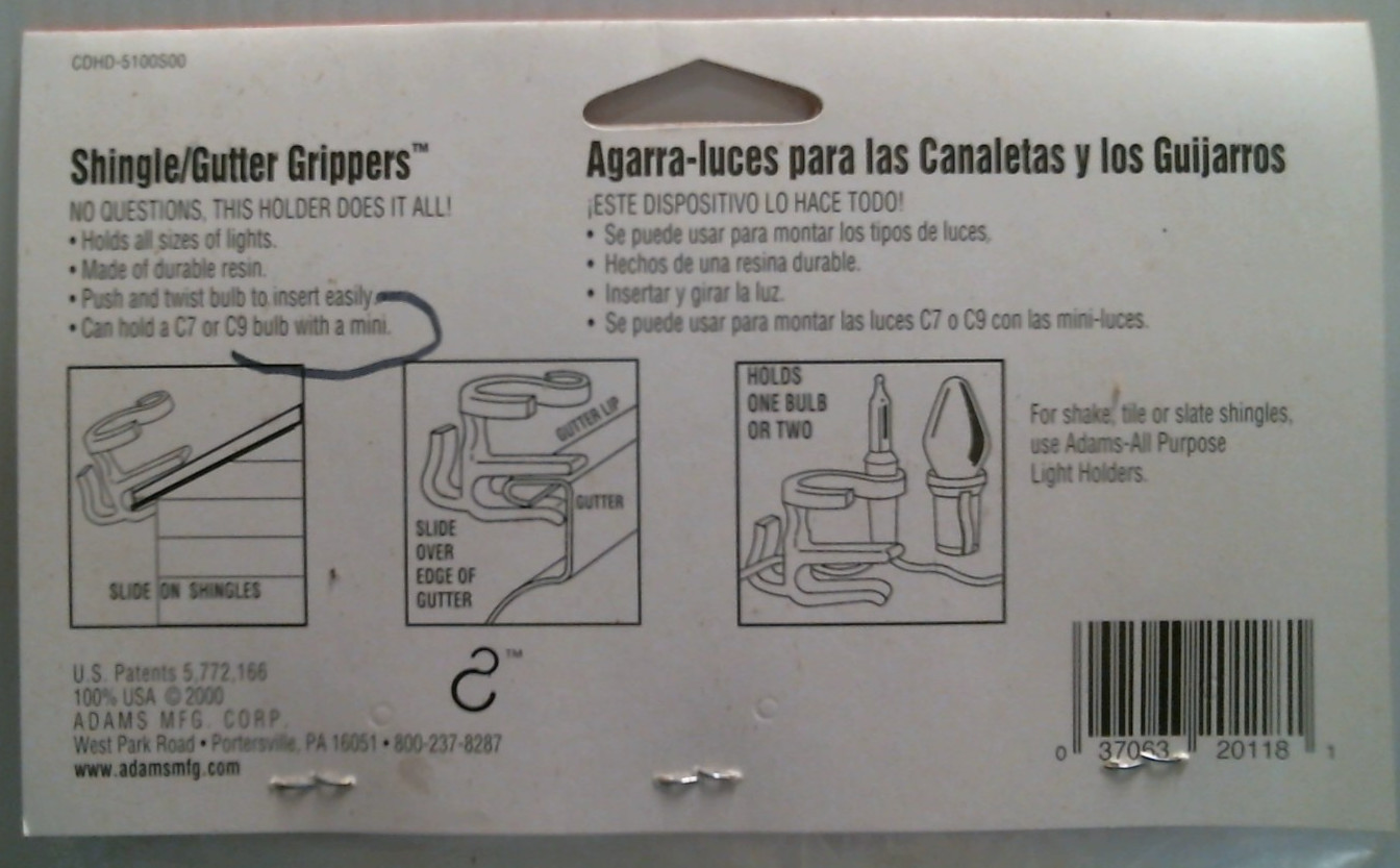 Adams Shingle/Gutter Grippers 50 Pack (20118) FS