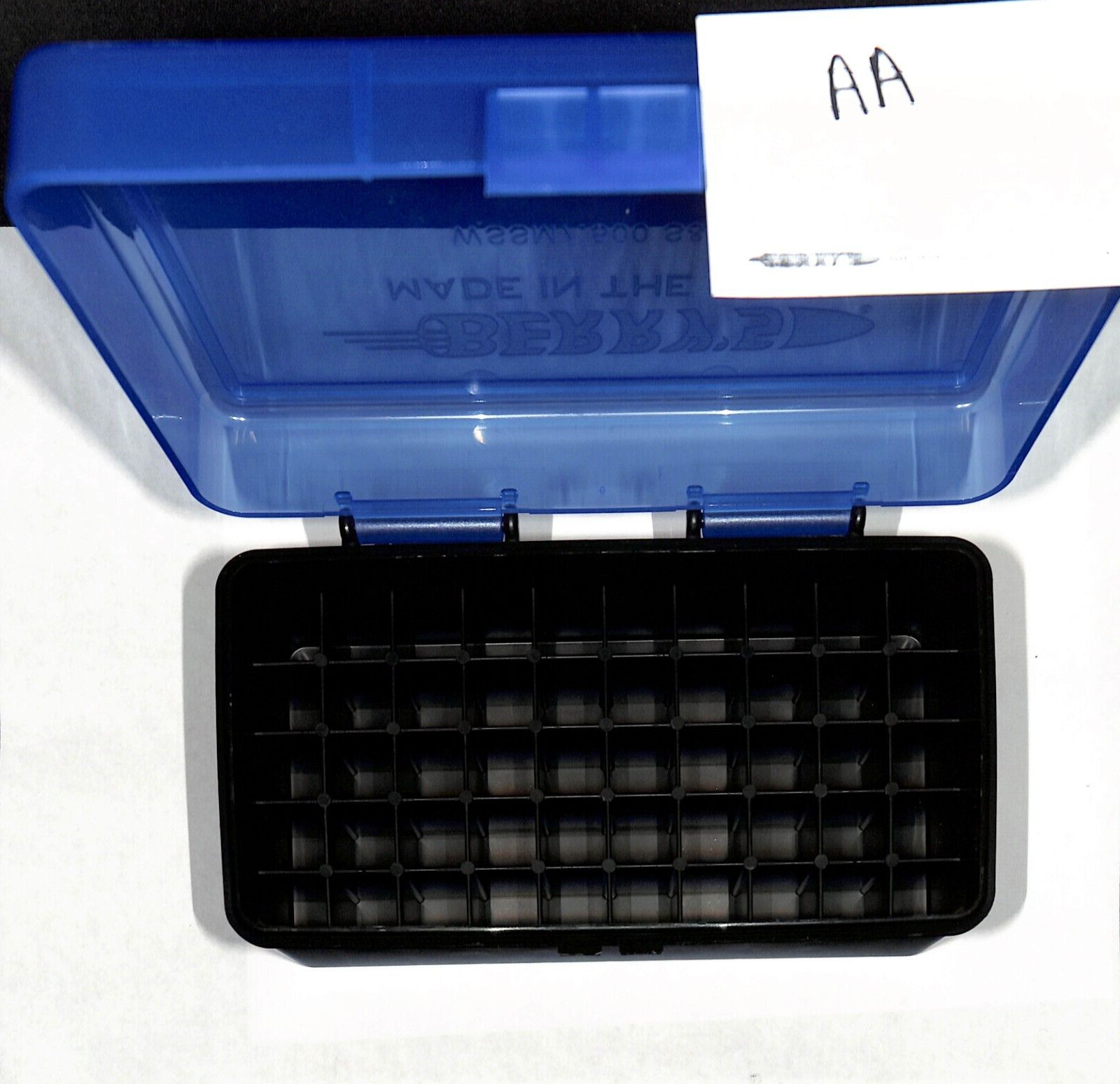 AA & AAA Battery Plastic Storage Containers HOLDS 50 BATTERIES EACH (BLUE)