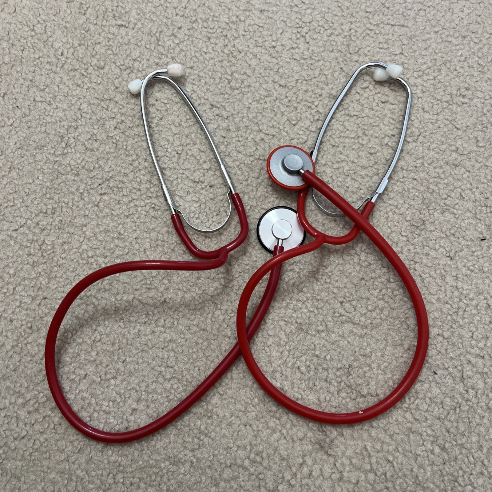 Vintage Red Stethoscope Set Of 2