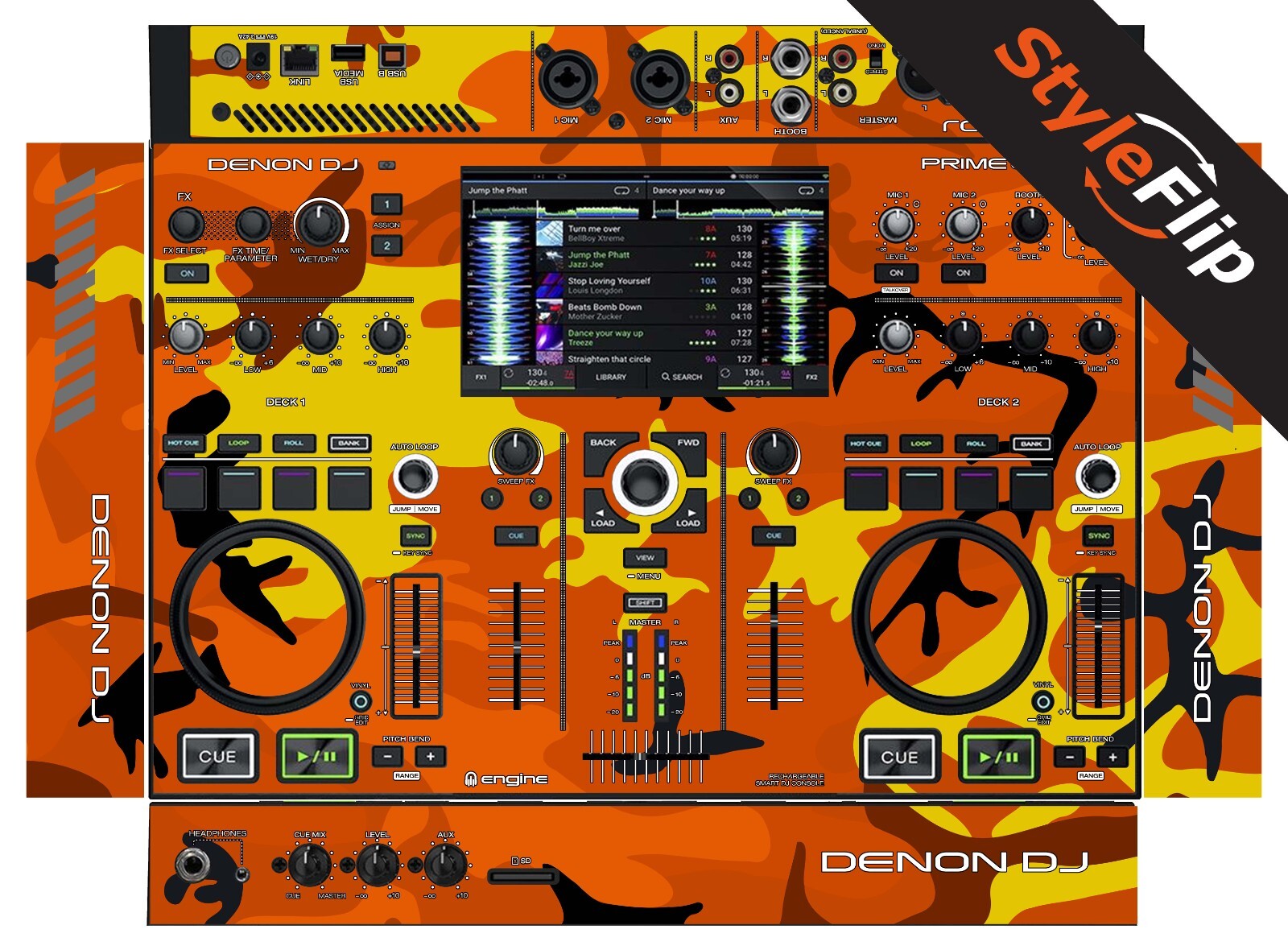 Denon Prime Go Skin | Camo Orange | Protective Decal | StyleFlip Skins