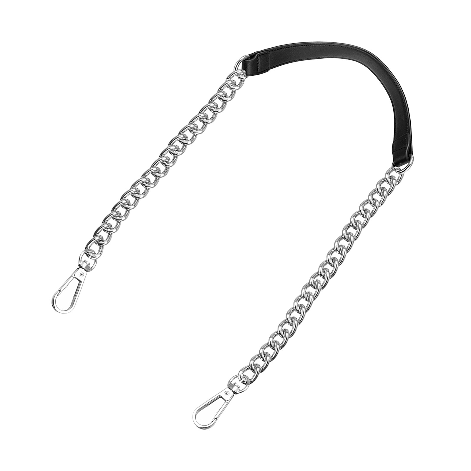 39" Iron Flat Chain Strap Purse Shoulder Replacement Black Silver