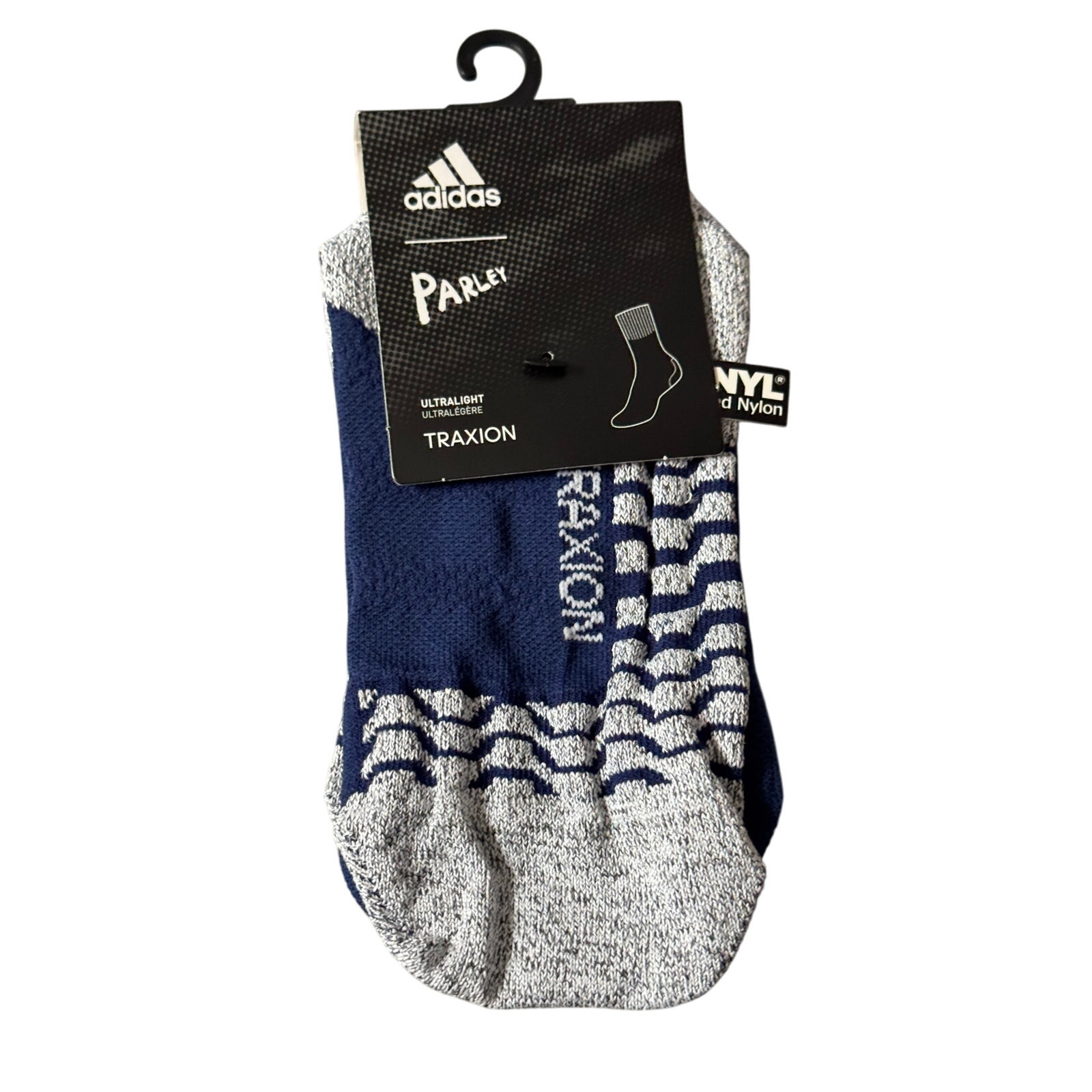 ADIDAS ALPHASKIN TRAXION LIGHTWEIGHT CUSHIONED CREW SOCKS NIP US-M 5-6 Blue
