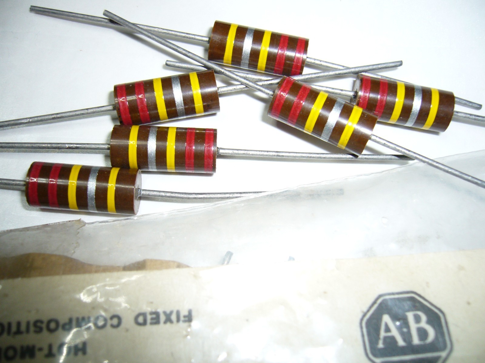 4 PCS  ALLEN BRADLEY Original 220k 2W or 220k 1W 10% carbon composition resistor