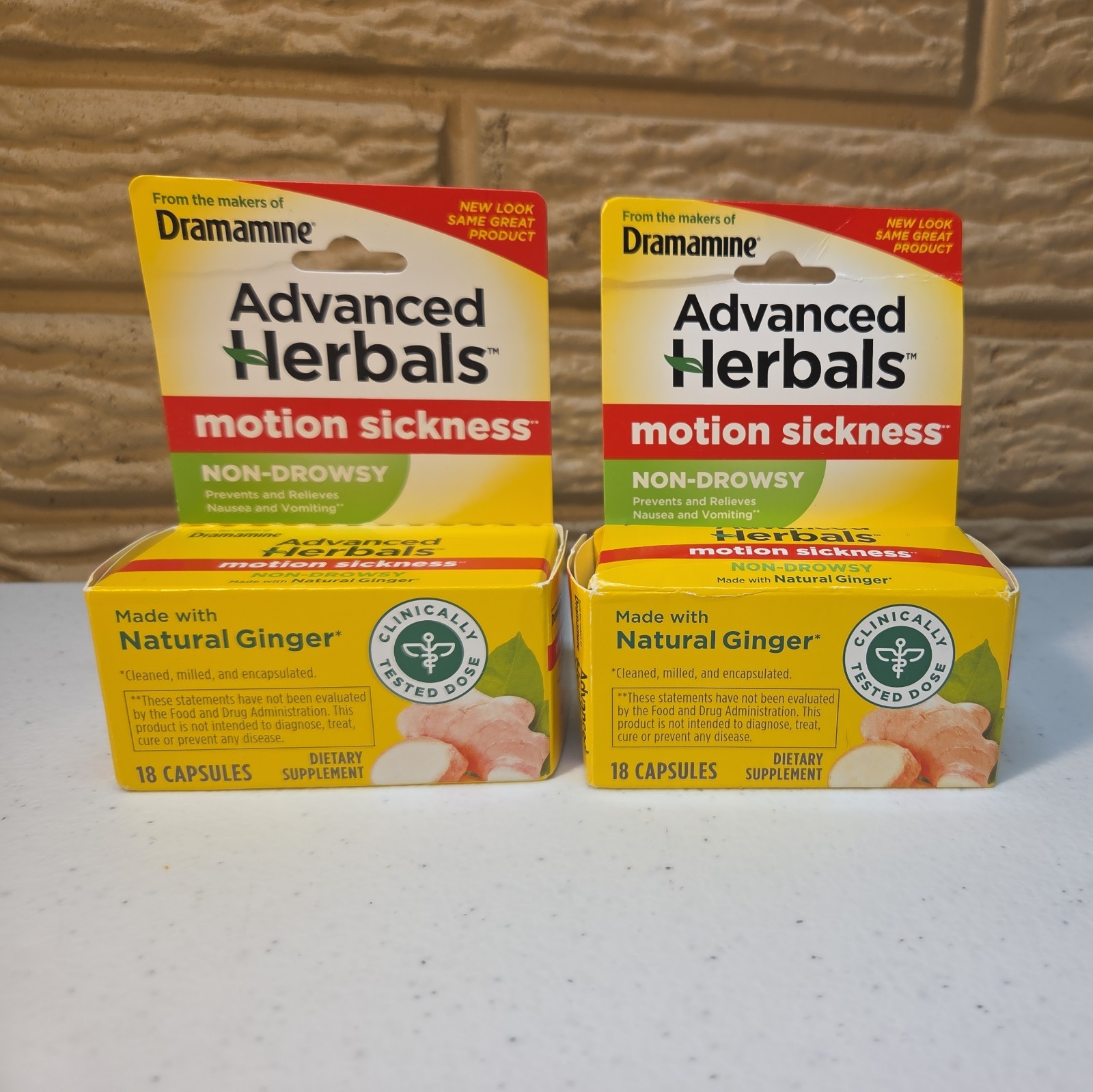 2X Advanced Herbals Motion Sickness Non Drowsy Capsules 36 Ct - Check Exp - 5/26
