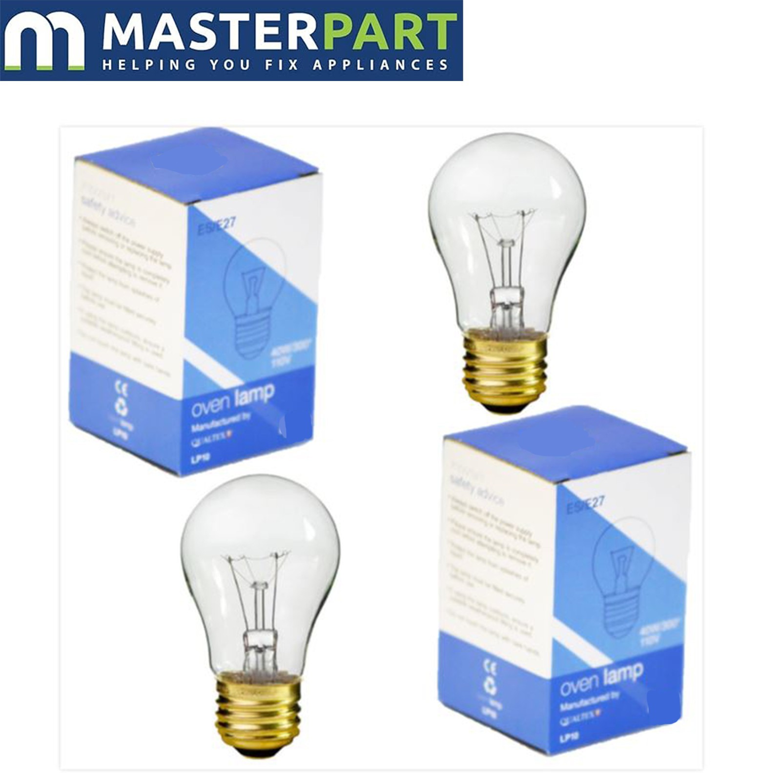 GE Type Appliance Oven Refrigerator Bulbs 40 Watt Medium Base E27 High Temp x2PK
