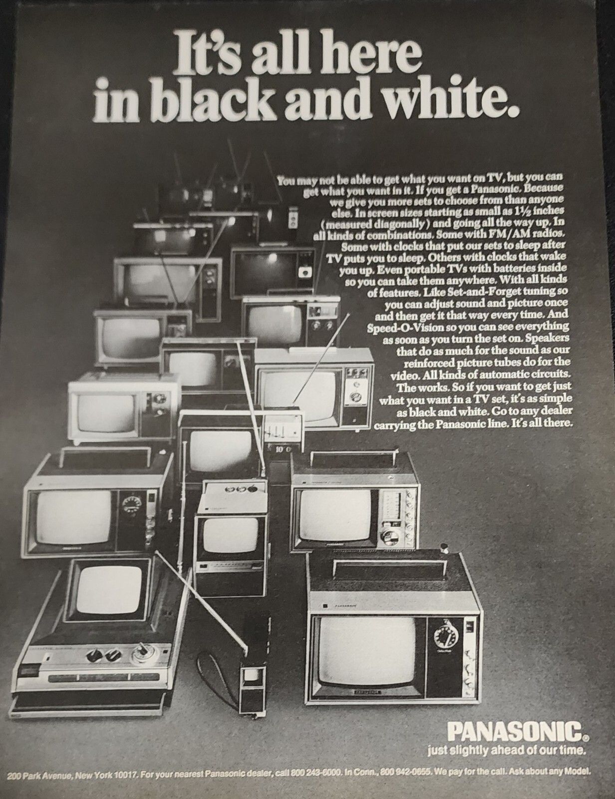 Panasonic TV Television Picture Magazine Ad Advertisement Retro Vtg Wall Art