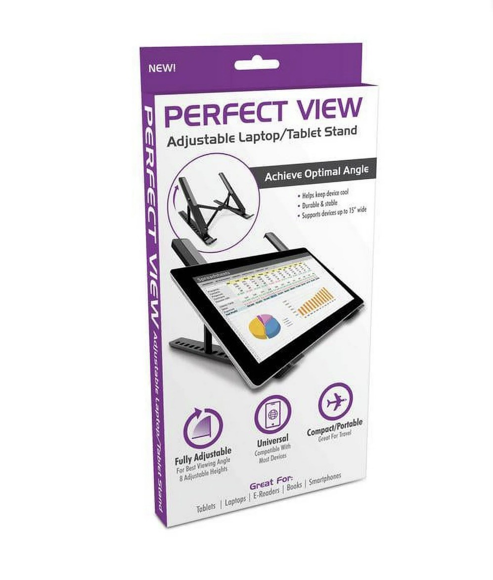 NEW Perfect View Adjustable Laptop and Tablet Stand - Folds & Expands for travel