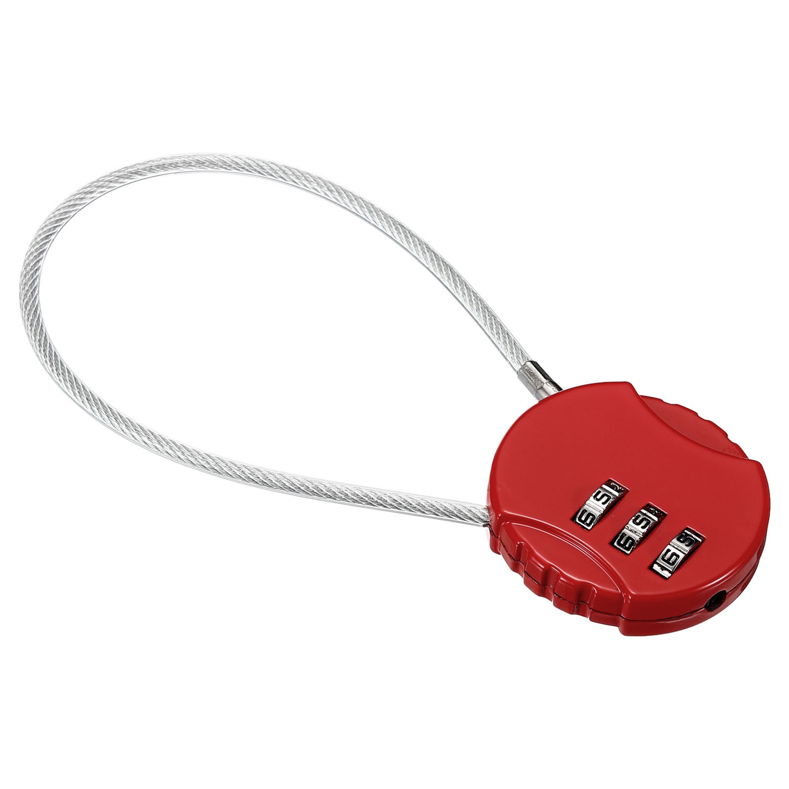 Small Combination Lock 7.8 Inch 3 Digit Padlock for Gym Locker Red