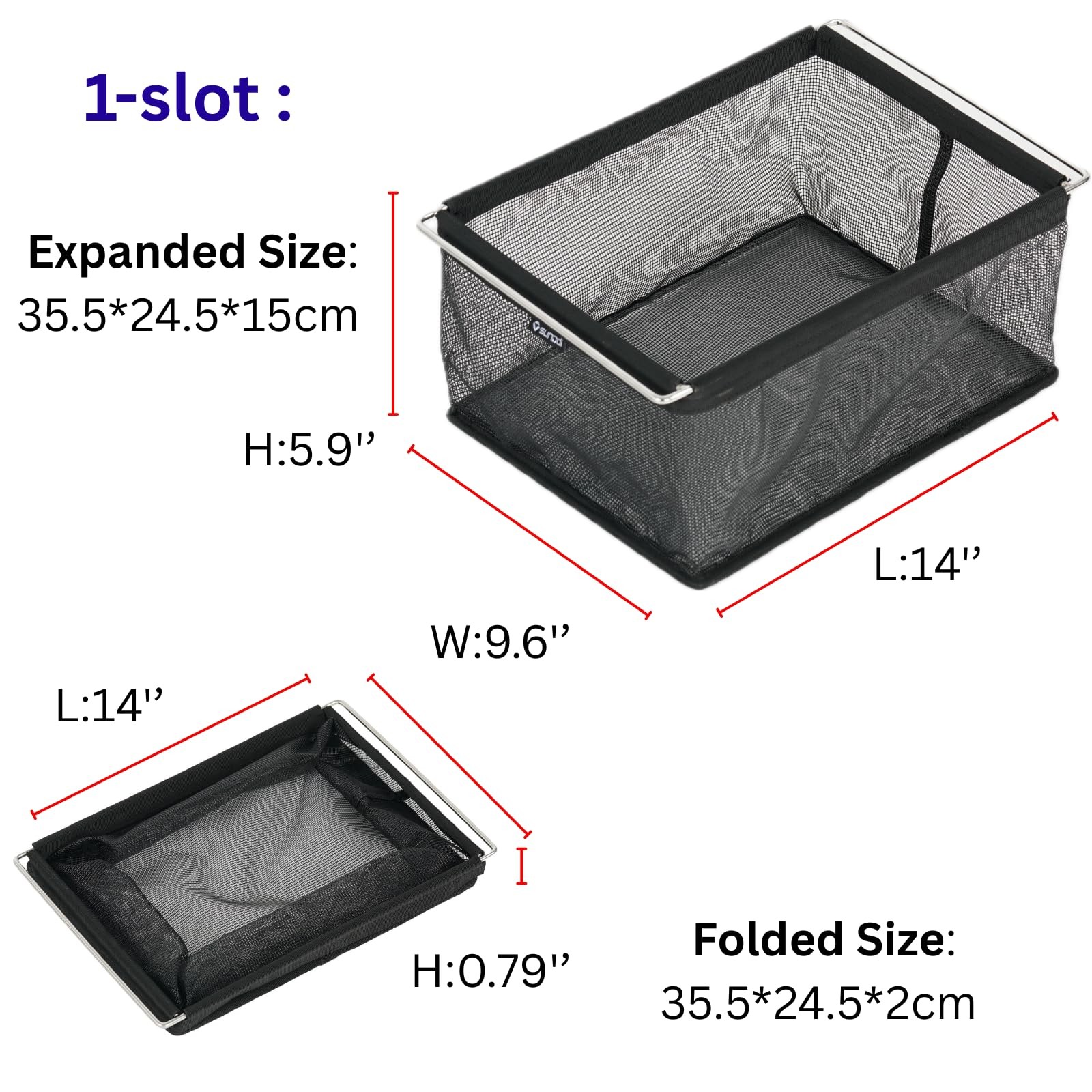sunodi IGT Compatible Folding Mesh Drain Basket, Folding Camping Table Storag...