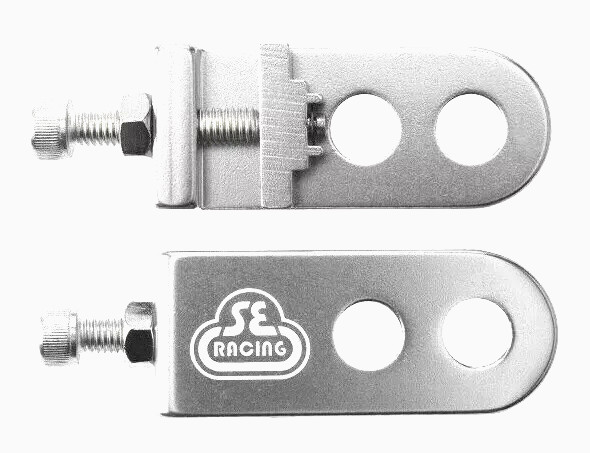 SE Racing BMX Bicycle Chain Tensioners Silver for 3/8" Axles