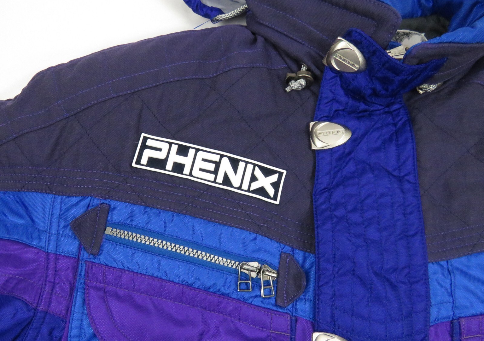 Vintage 90s Phenix Insulated Snowboard Ski Mens Hooded Full Zip Snap Jacket M