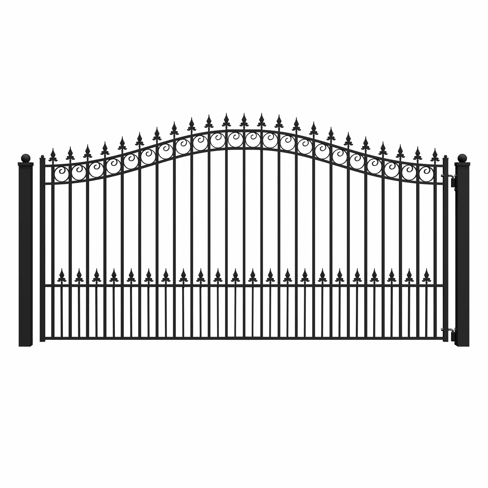 ALEKO Steel Yard Garden Privacy Single Swing 12'x6' Driveway Gate Prague Style
