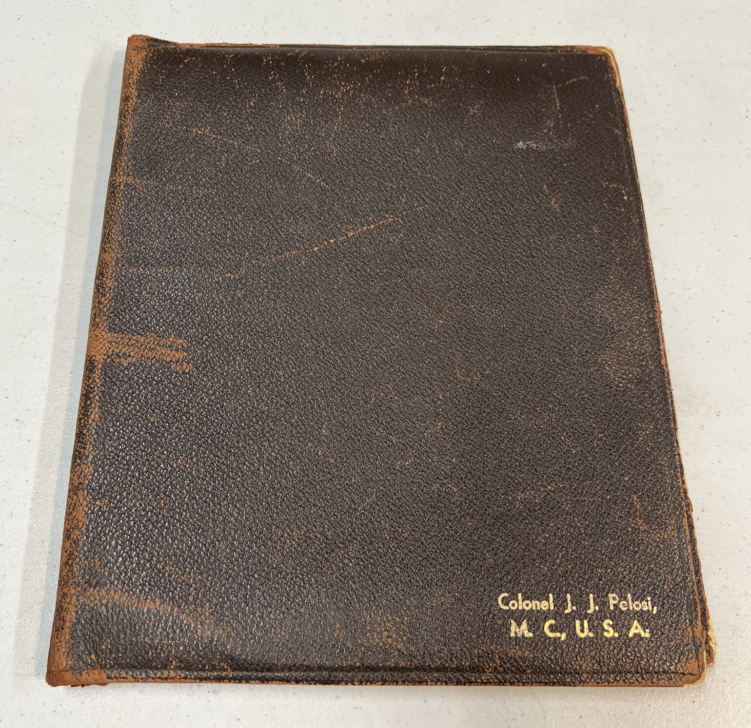 J. J. Pelosi U.S. Military Merck Leather Folder ‘Last West Point Cadet Silenced’