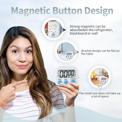Pack Digital Kitchen Timer Magnetic Digital Timer with 4 Pink,blue,purple,white