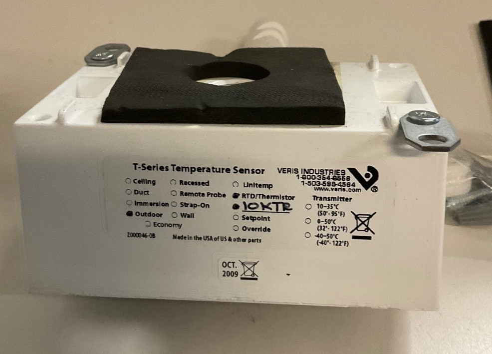 Veris Industries t-series temperature sensor 10KTR