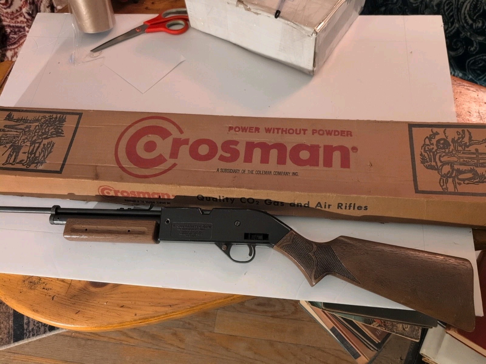 Crosman 760 Pumpmaster BB .177 Pellet Airgun Rifle With Box And Wood Handle