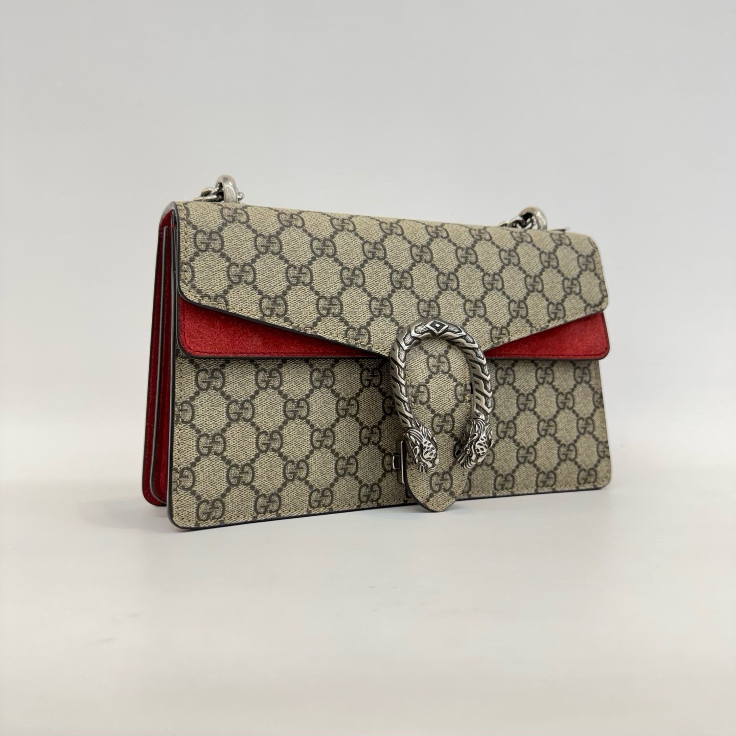 Gucci Dionysus Monogram Red Mini Chain Shoulder Bag