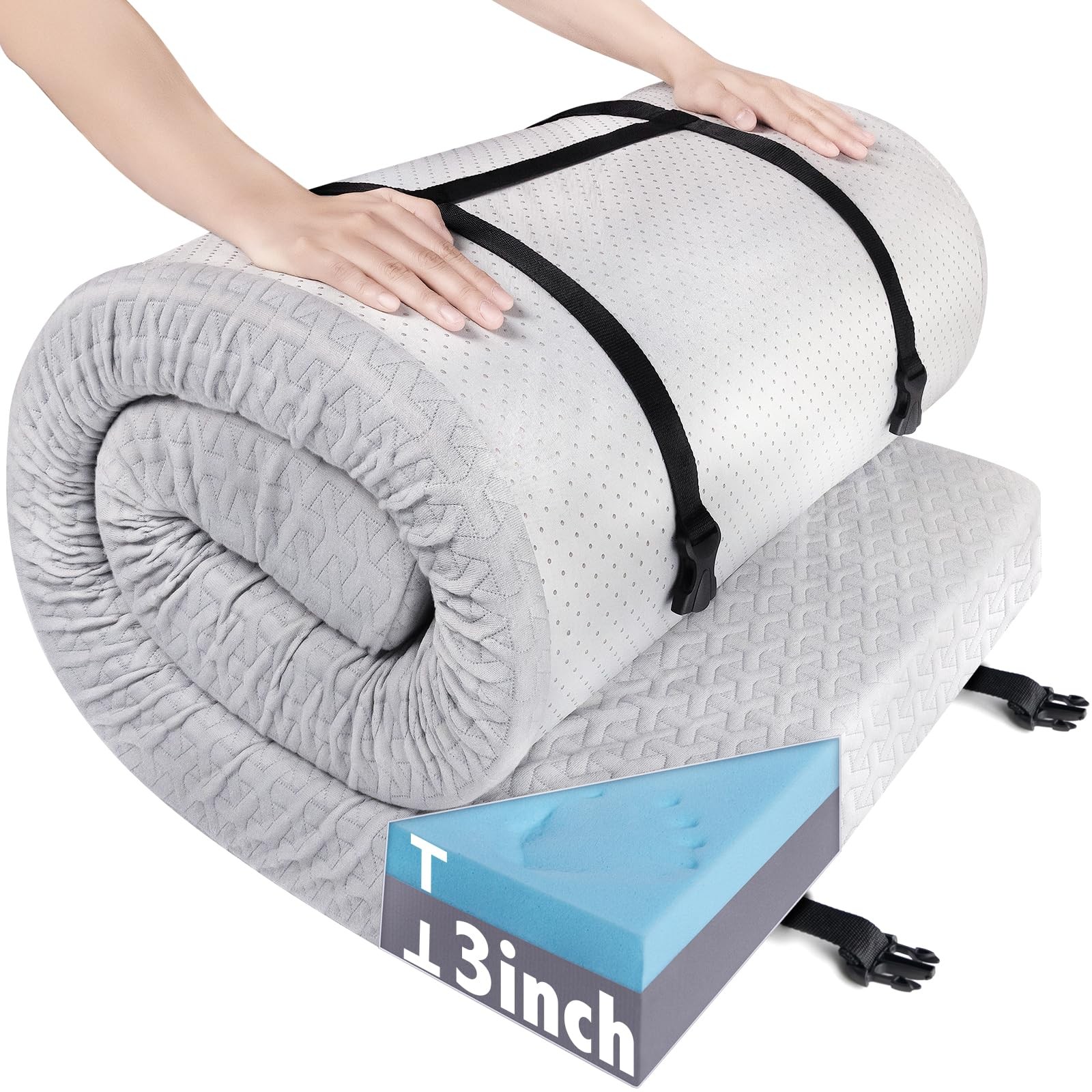 Memory Foam Camping Pad 3 Inch Thick, Soft Sleeping Pad, Pad Only