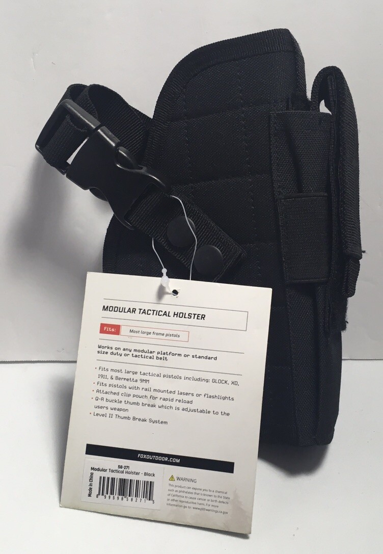 FOX TACTICAL MODULAR TACTICAL HOLSTER LARGE FRAME PISTOL BLACK NWT