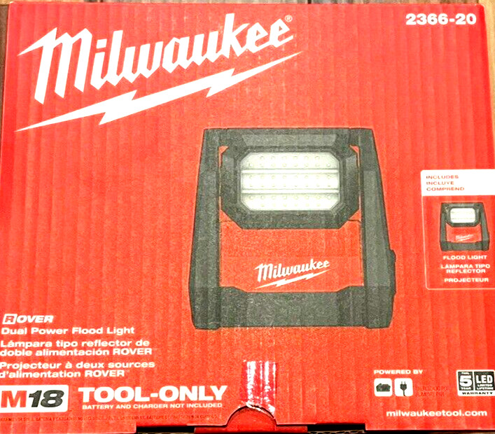 New Milwaukee 2366-20 Dual Power Rover LED Light Corded & Cordless 4,000 Lumens