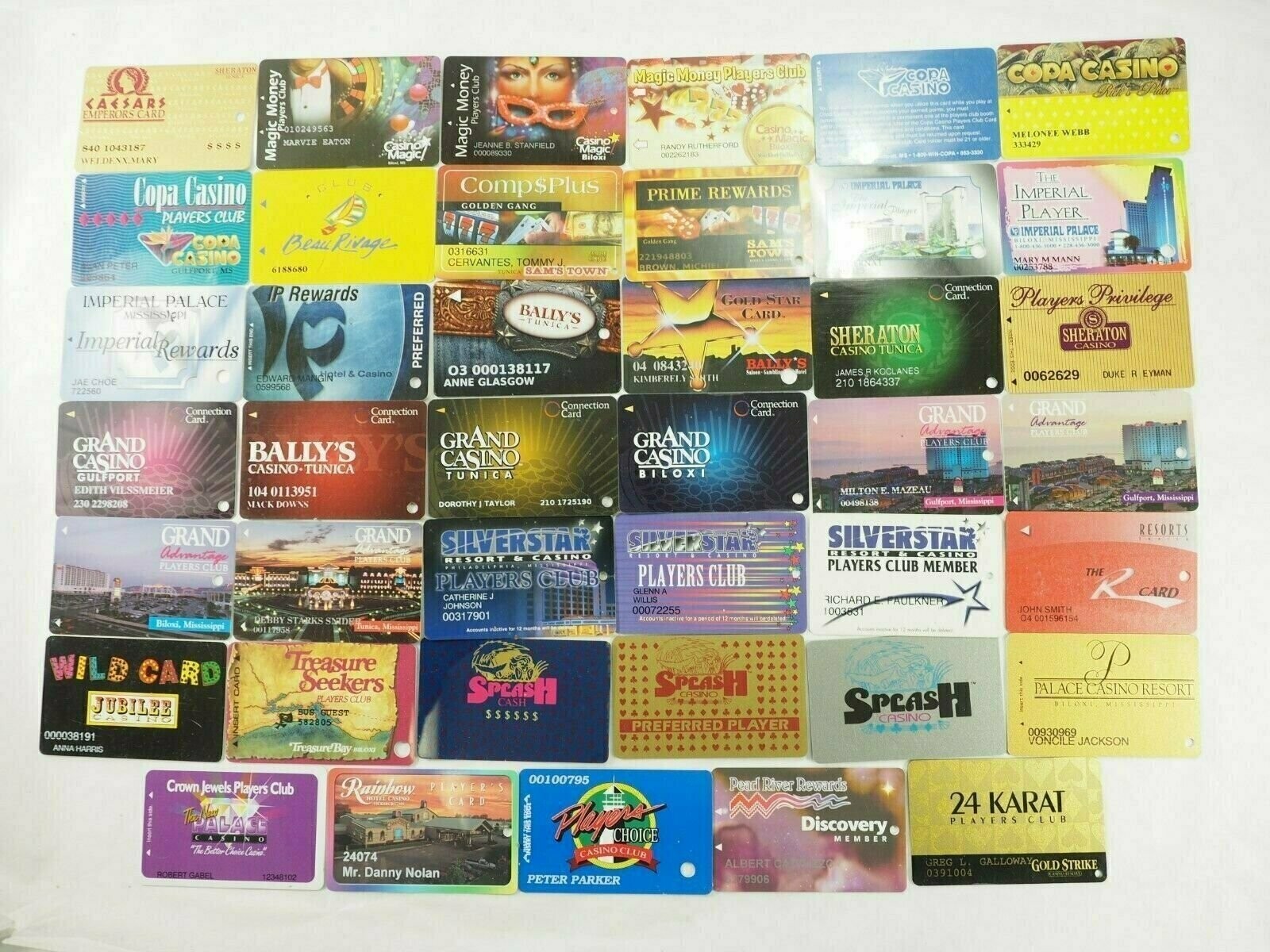 Mississippi Casino's Players Club Cards 40 Various Types You Pick