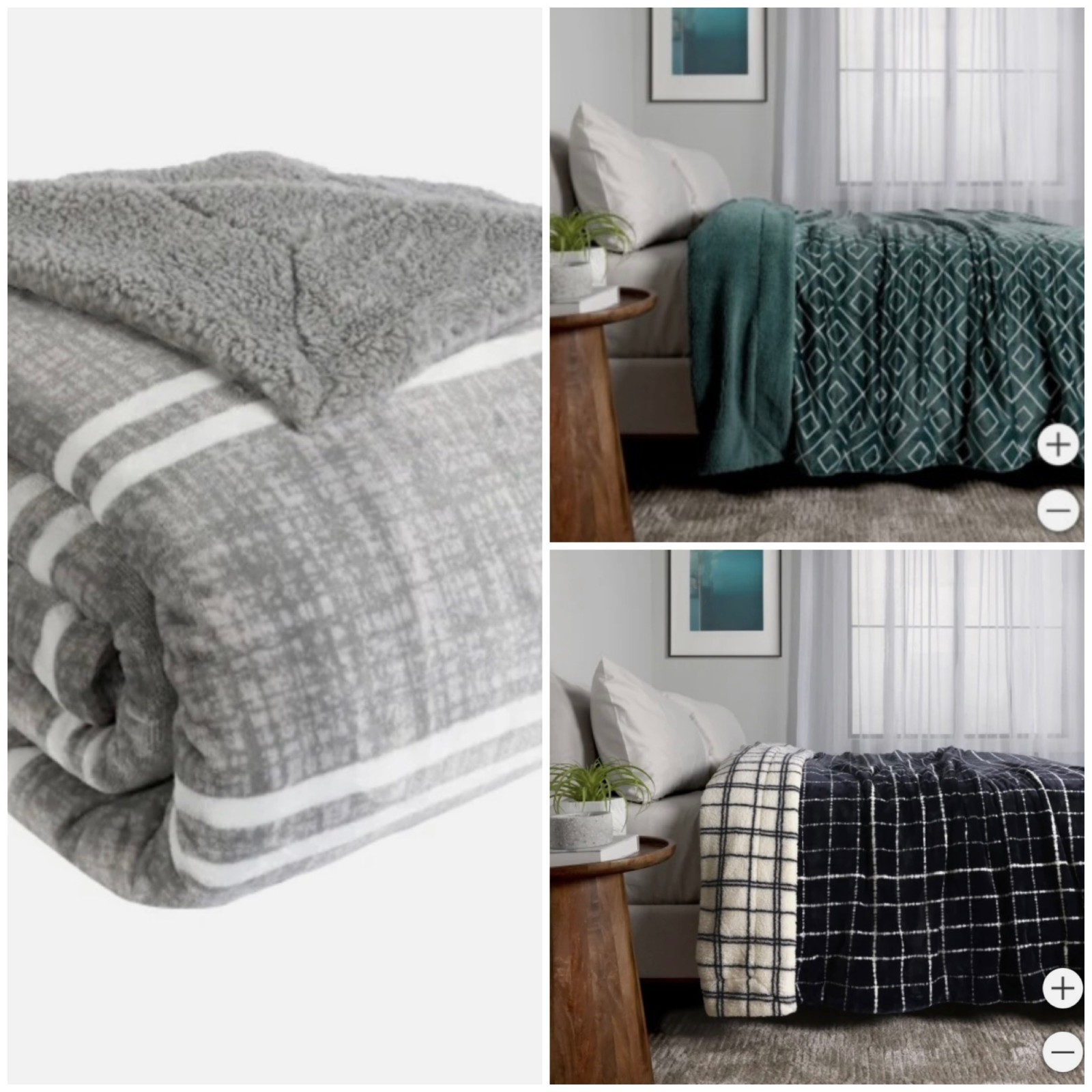 Life Comfort, 98"x 92" Sherpa Fleece Reversible Blanket | Queen (Choose Color)