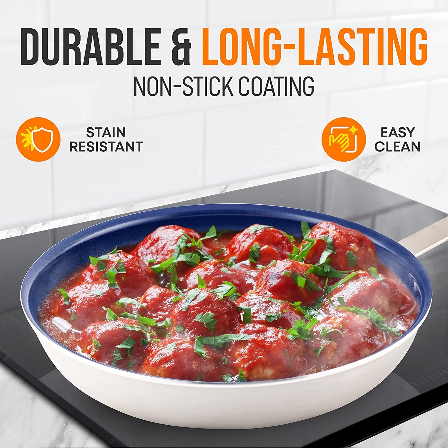 Nutrichef NCFRLD12 12" Frypan W/ Lid