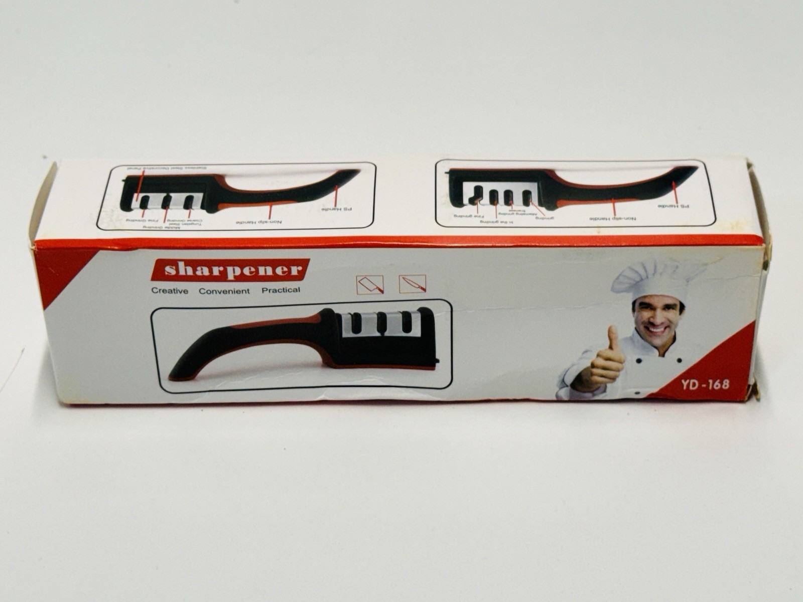 Kitchen Knife Sharpener 3 Stage Manual Tungsten Steel Sharpening Tool Handheld