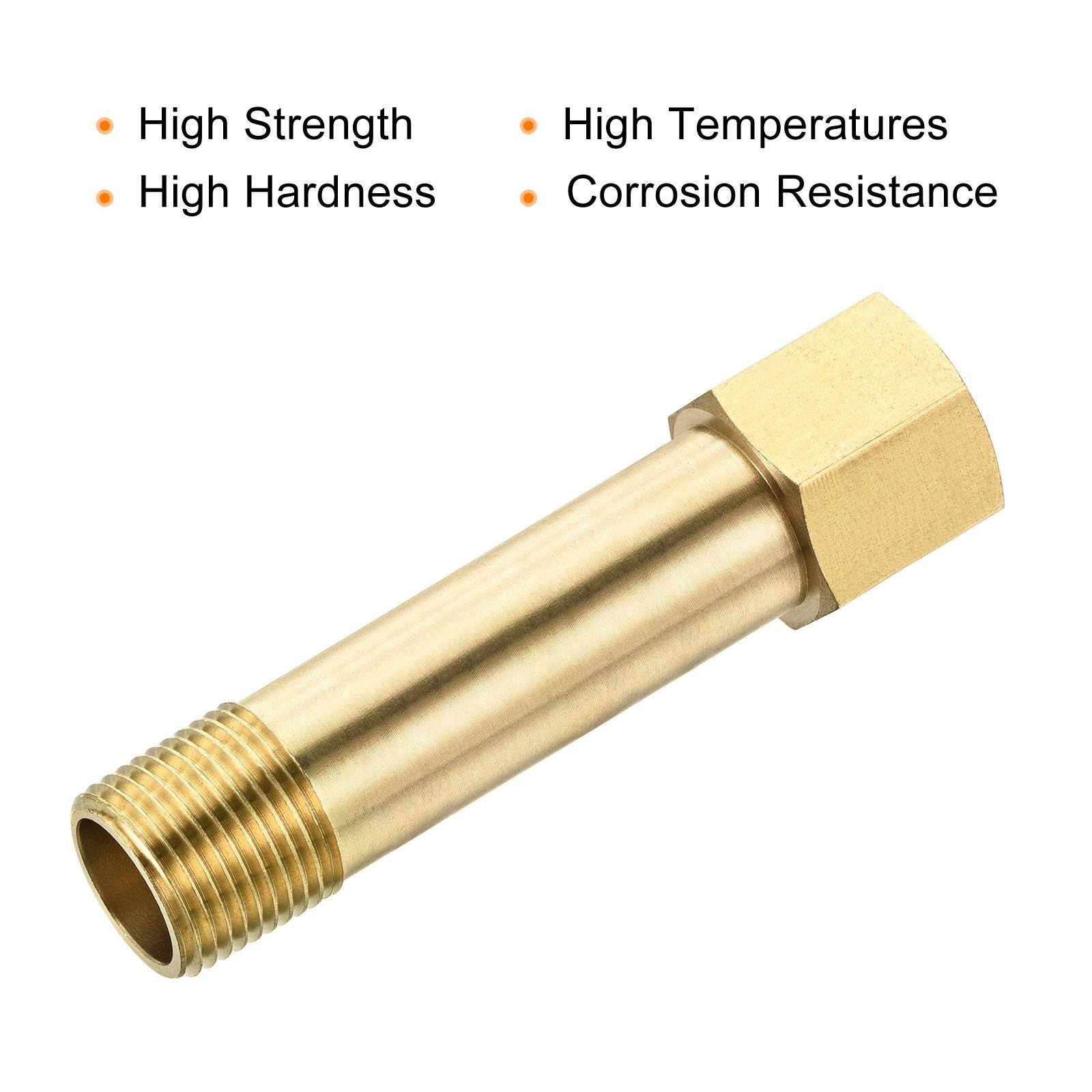 Brass Pipe Fitting G3/8 Adapter 75mm Extension Connector Hex Coupling 2 Pack