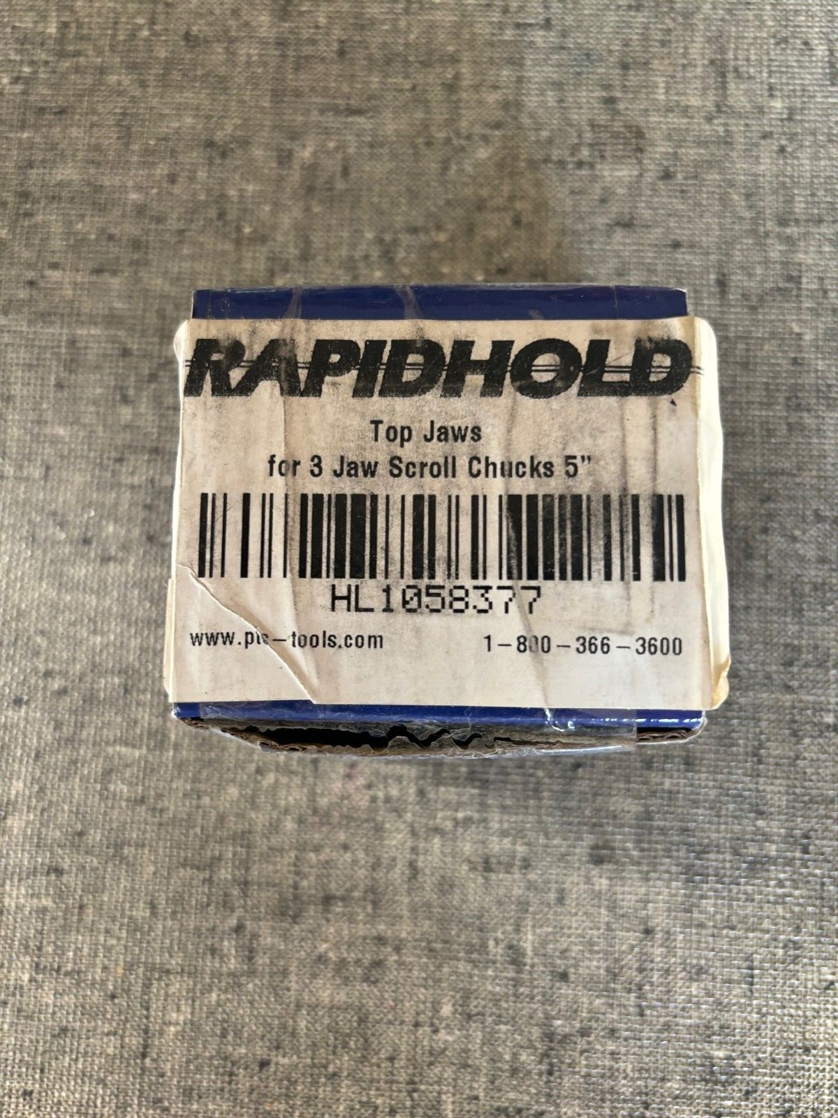 3 PIECE SET TOP JAWS FOR 5" SCROLL CHUCK, RAPIDHOLD #HL1058377 NOS