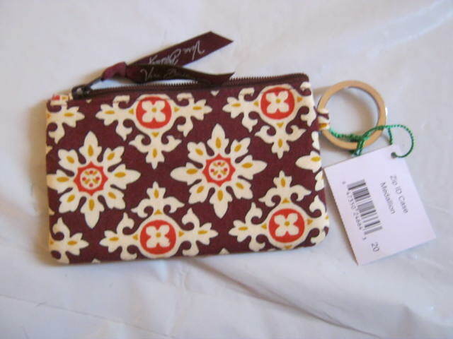 Vera Bradley Medallion ZIP ID Case w/ Key Ring 3 x 5 NWT