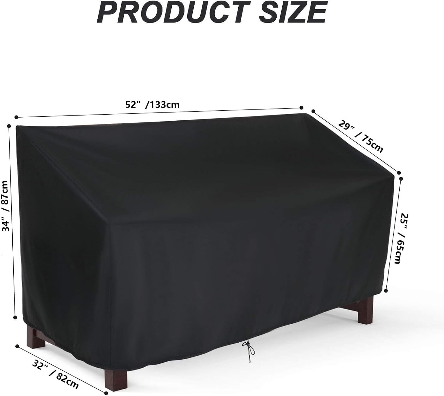 Outdoor Patio Garden Bench Cover 2 Seat Outside Park Loveseat Sofa Glider