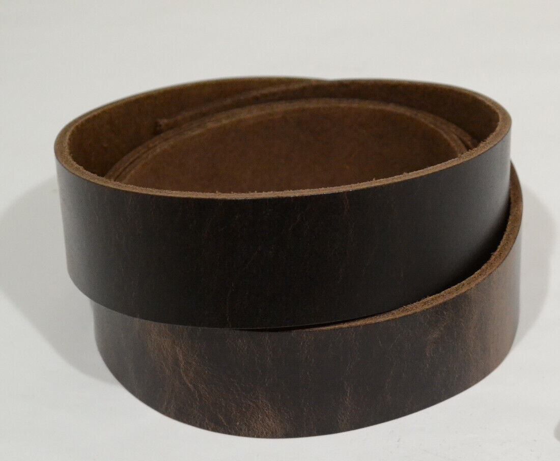 Belt Strip - Chocolate rustic oil tan pullup - 8-9 oz - 1 1/2" x 64" (E418)