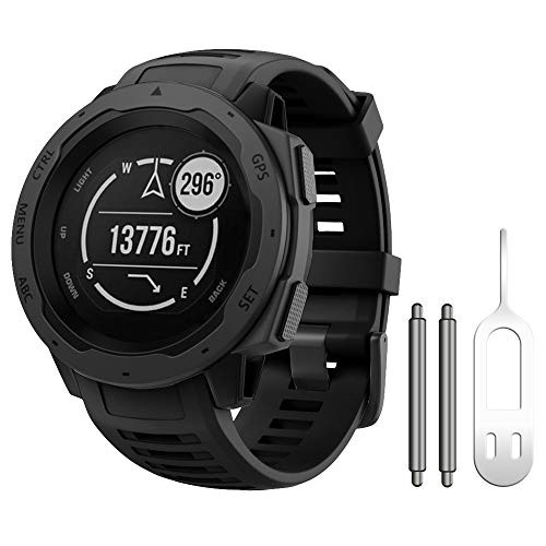 for Garmin Instinct Band, Soft Silicone Instinct/Instinct 2-45mm Black