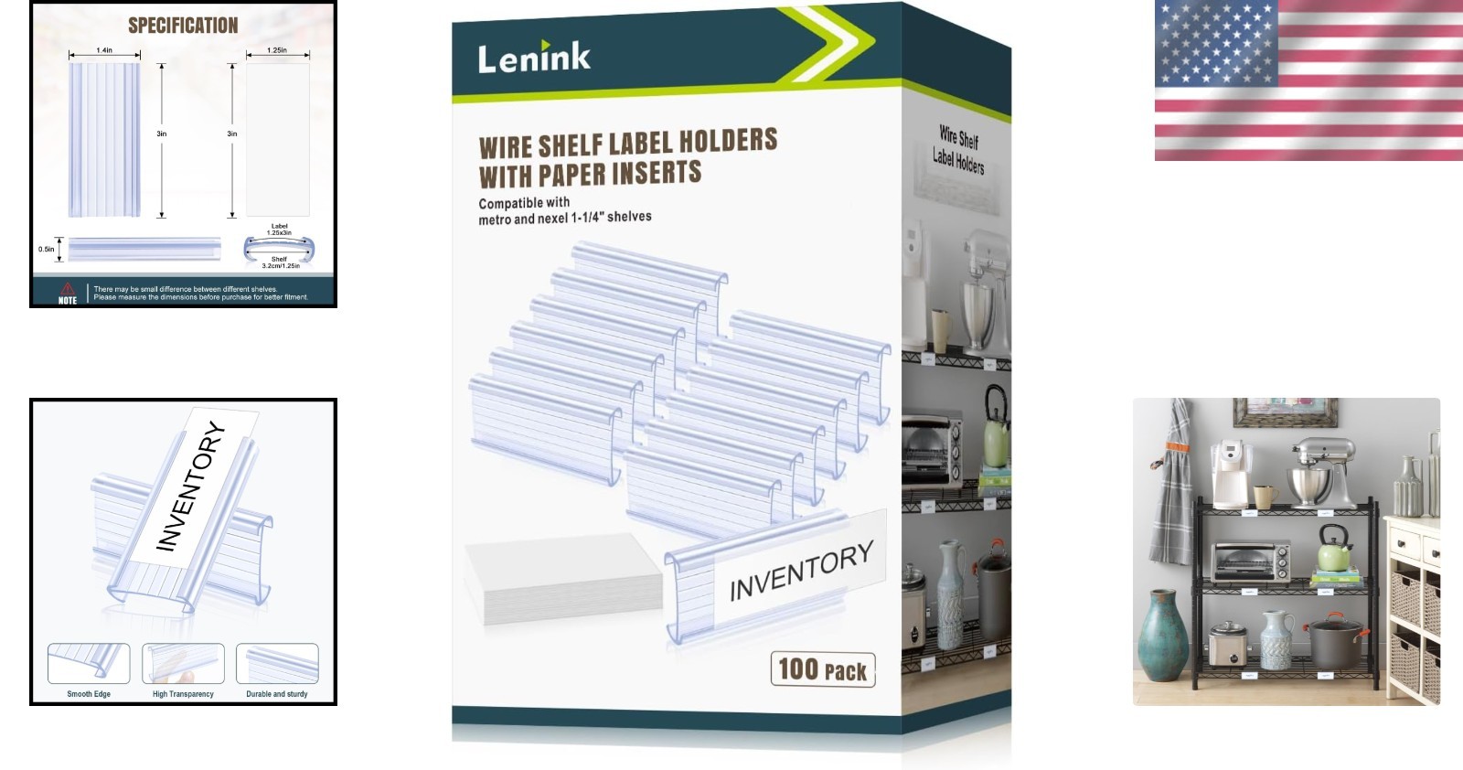 Effortless Shelf Organization: 100Pcs Label Holders with Label Inserts Included