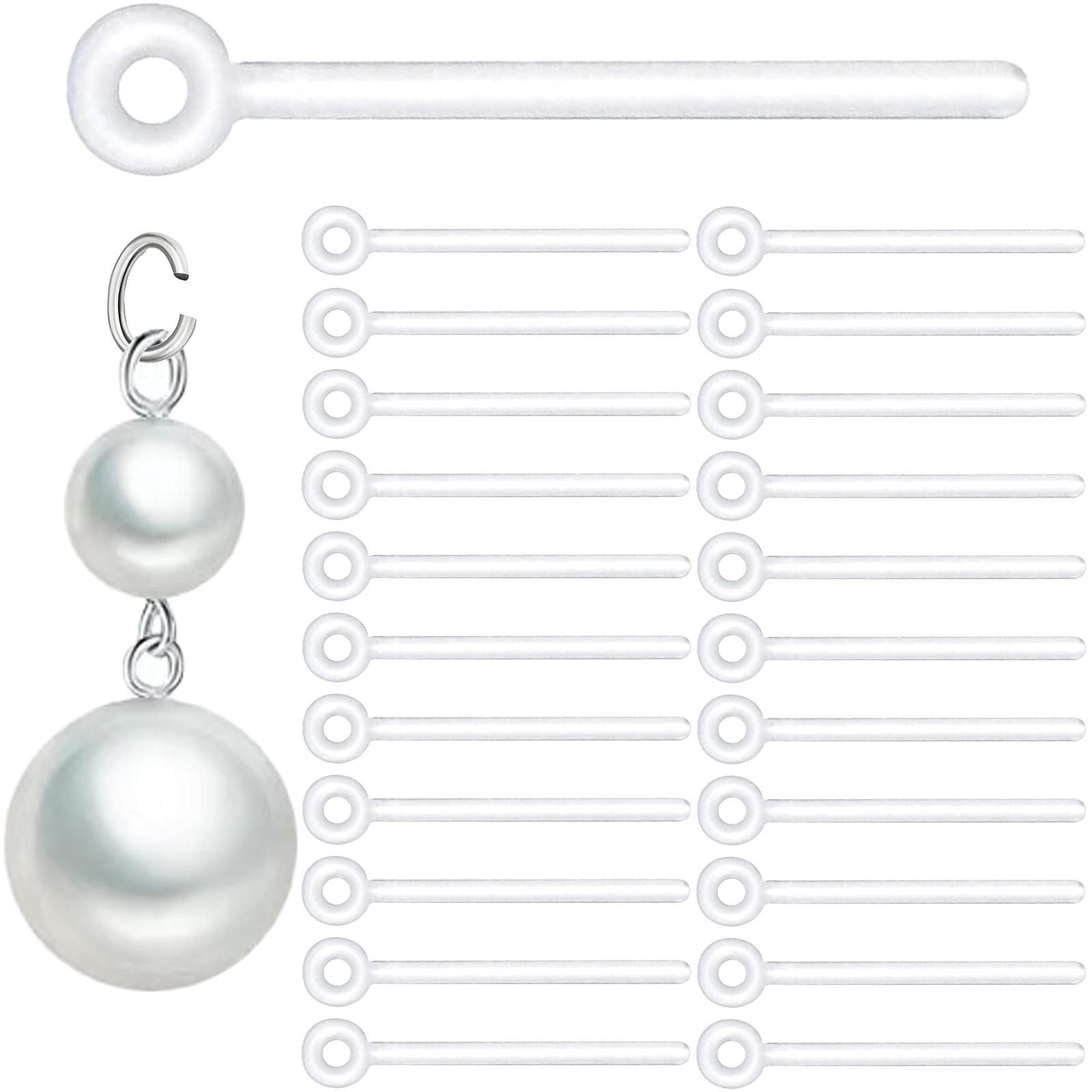 60pcs Safety Non-allergenic Plastic Earring Posts Ear Wire Anti Allergy Posts...