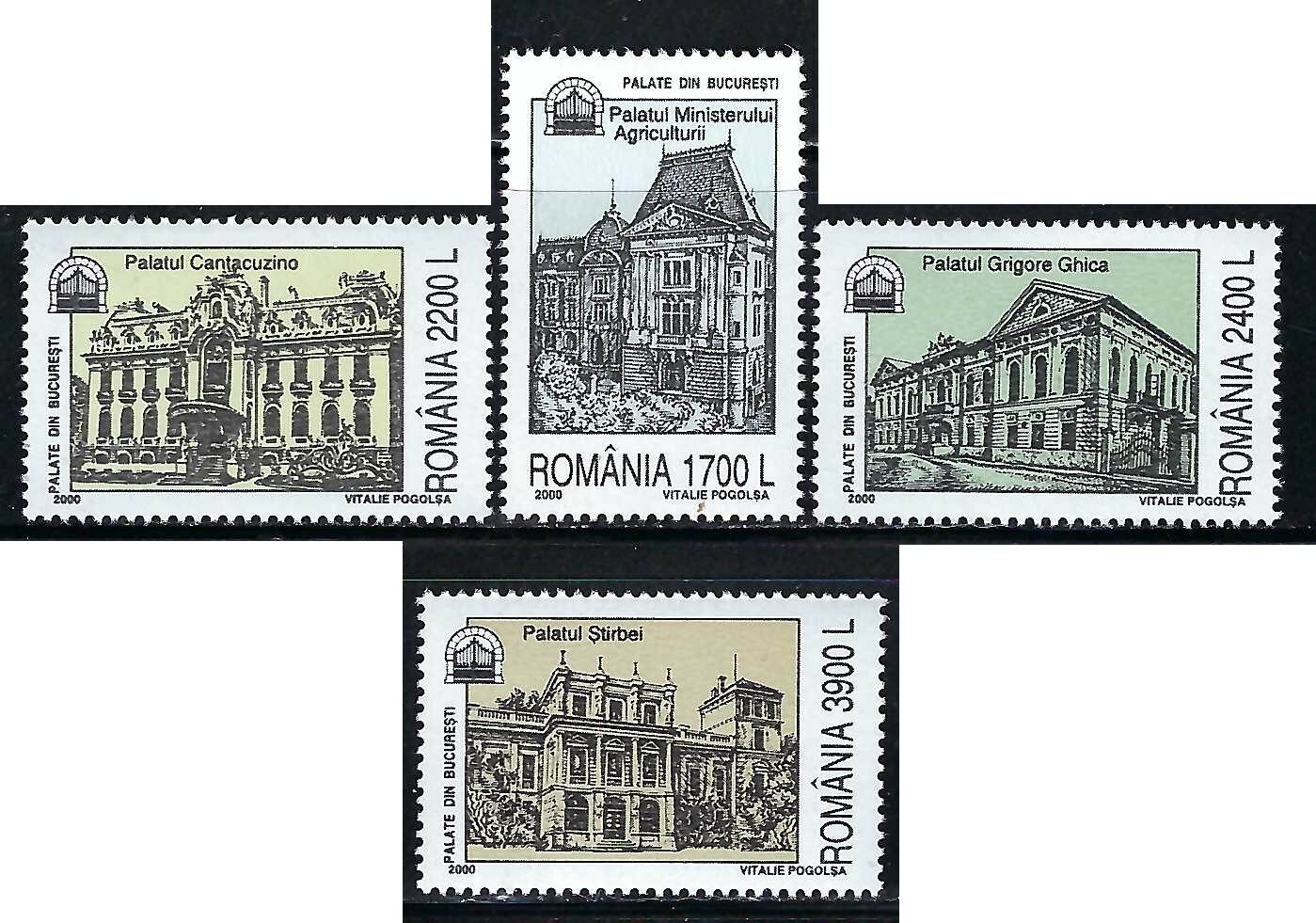 Romania - 2000 4v. MNH Bucharest Palaces Buildings Architecture