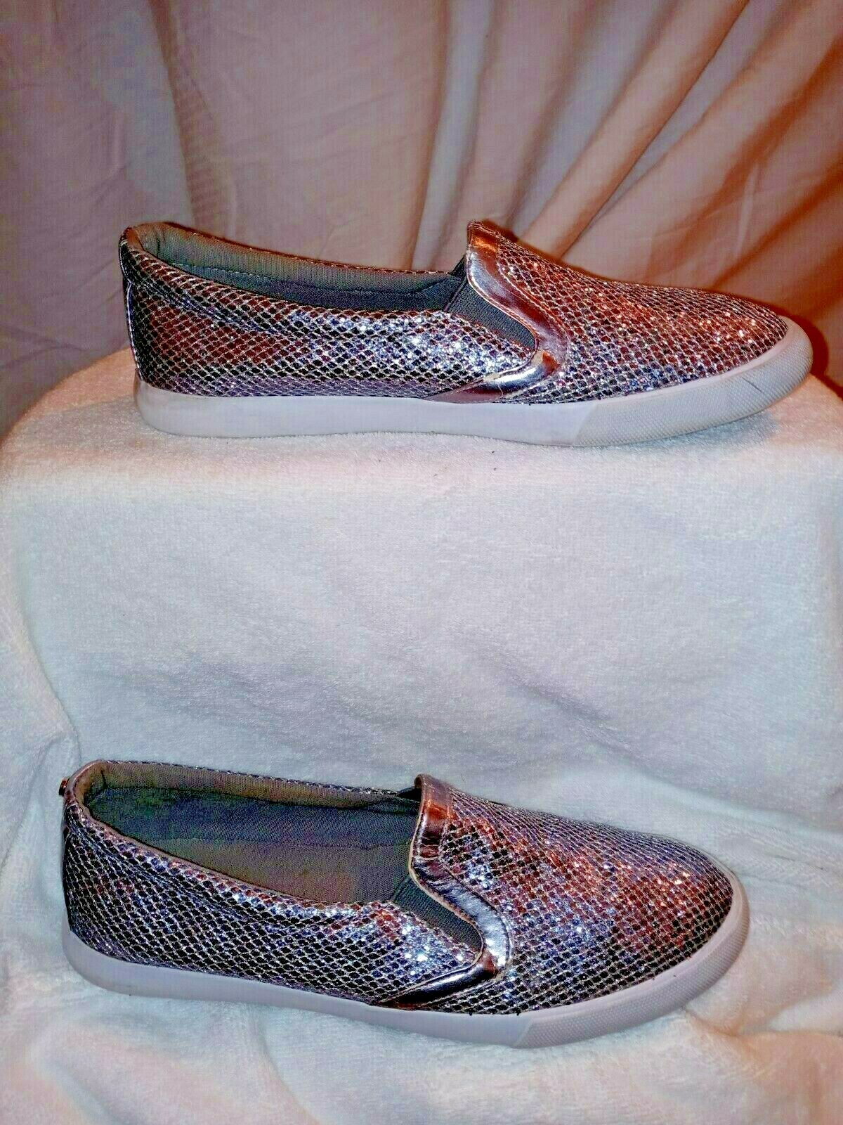 IMAN silver Glitter Sparkle Loafer Shoe 8.5
