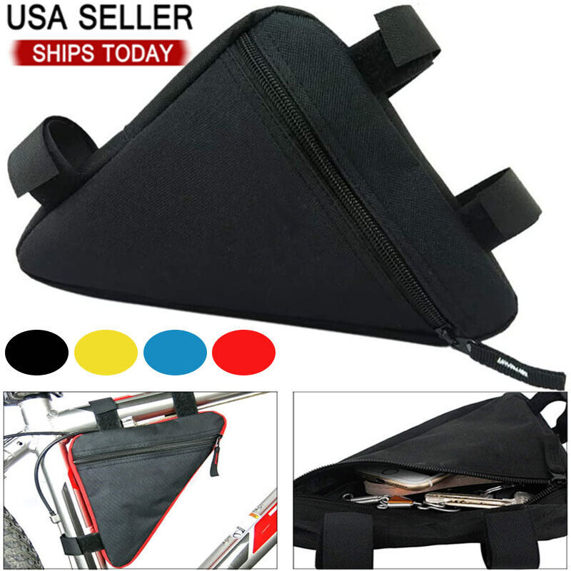 Bike Bag Bicycle Storage Triangle Saddle Frame Adjustable Cycling Decor Pouch US