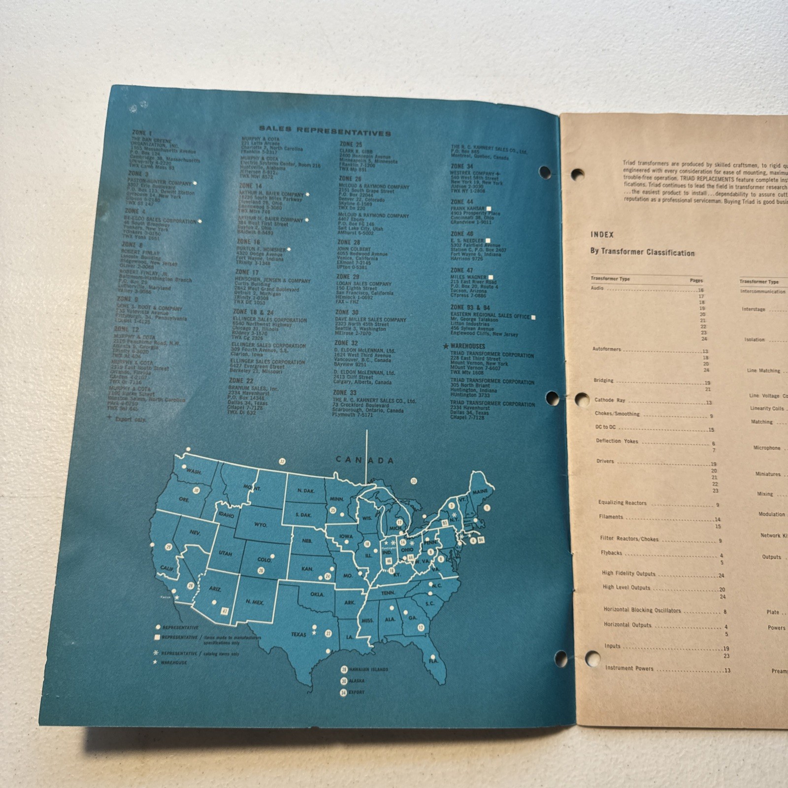 Triad Replacement Transformers 1962 Vintage Catalog Tv-62