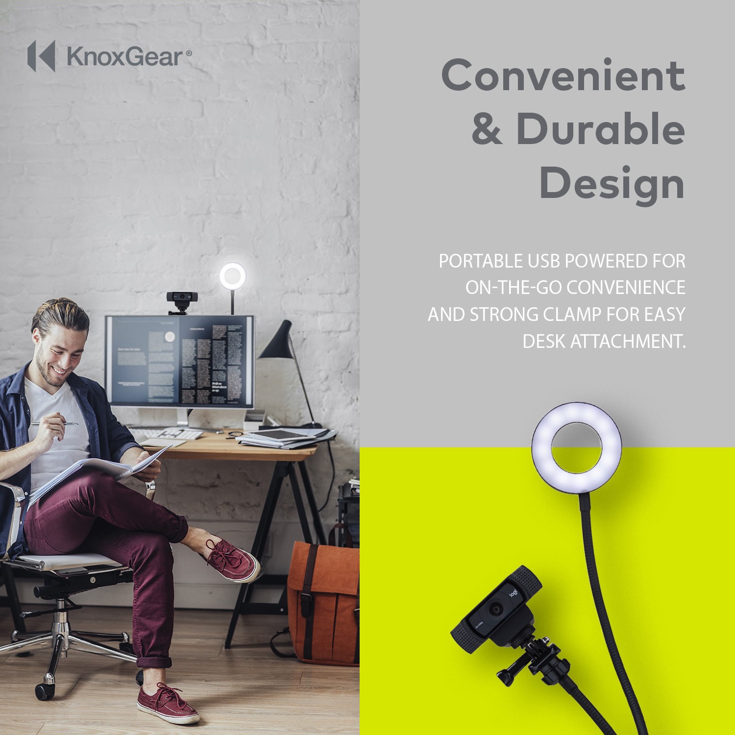 Knox Gear Webcam Stand with Selfie Ring Light VLOG Accessory MUST HAVE
