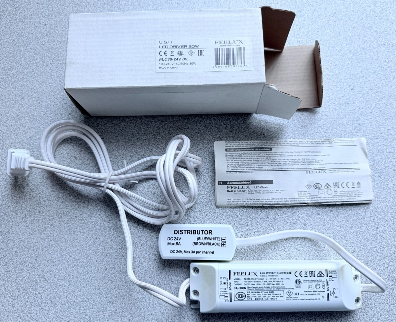 NEW Feelux Lighting FLC30-24V-XL LED Driver 24v Constant Voltage 100-240V 30W