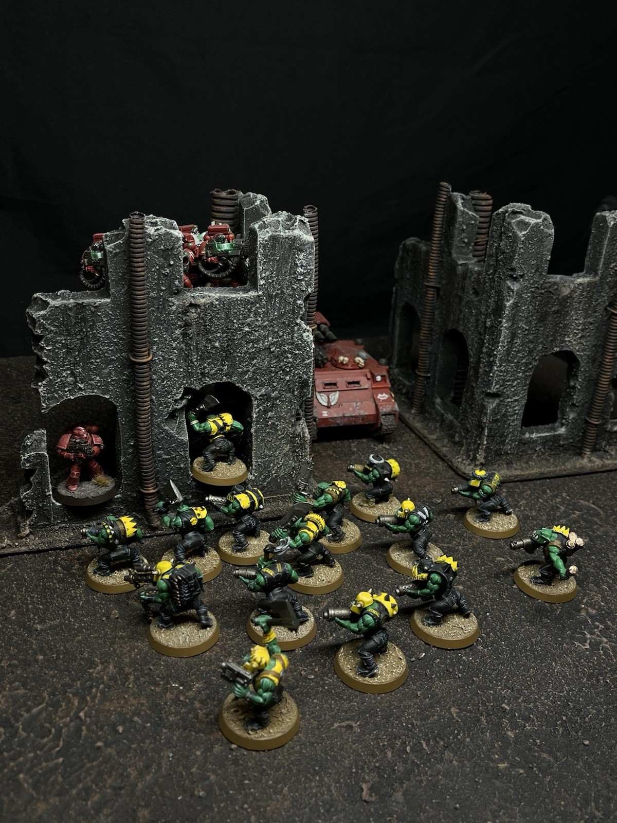 Warhammer 40K Compatible Corner Ruins Terrain Painted Tabletop Wargaming Scenery