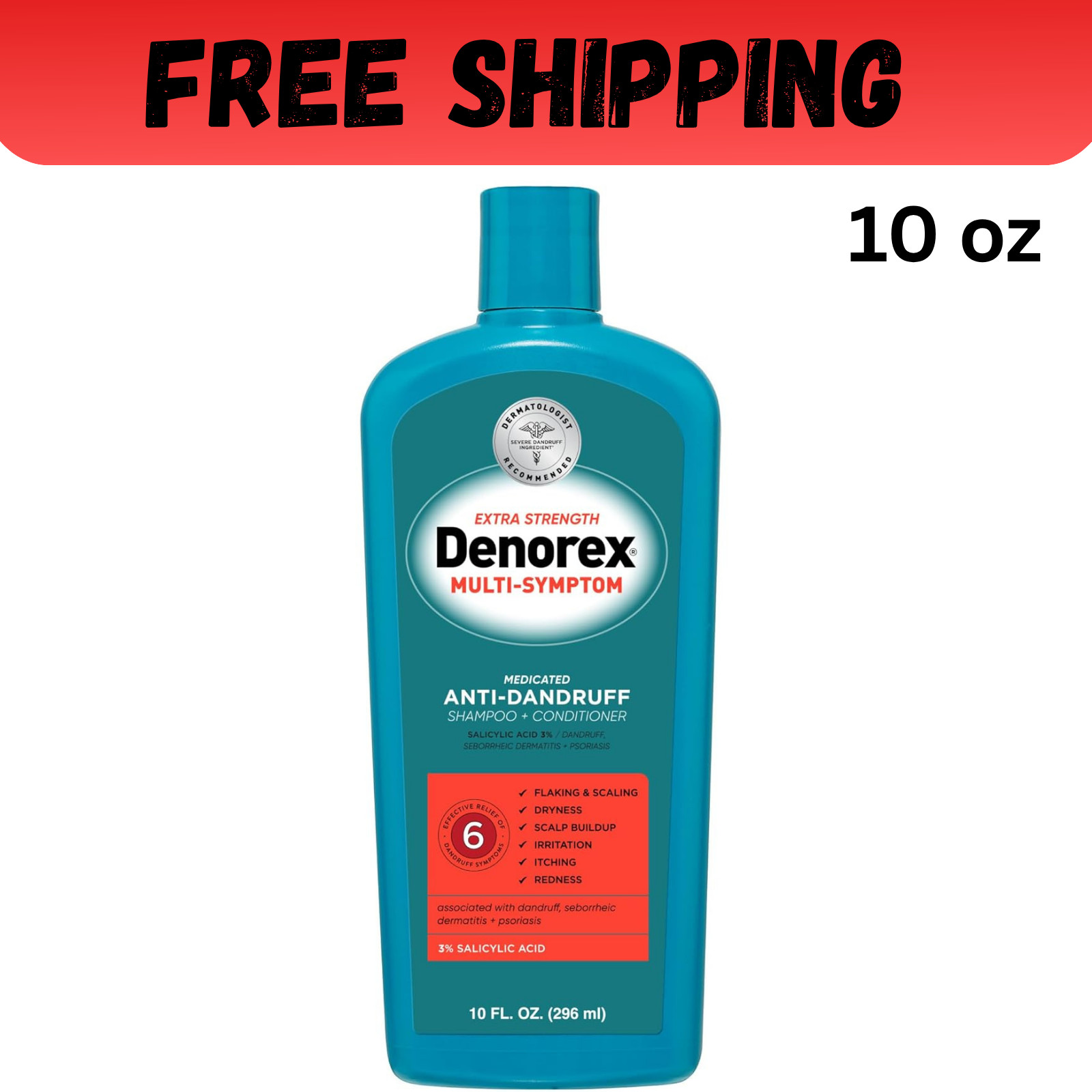 Denorex Extra Strength Anti Dandruff Shampoo & Conditioner Treatment, 10oz