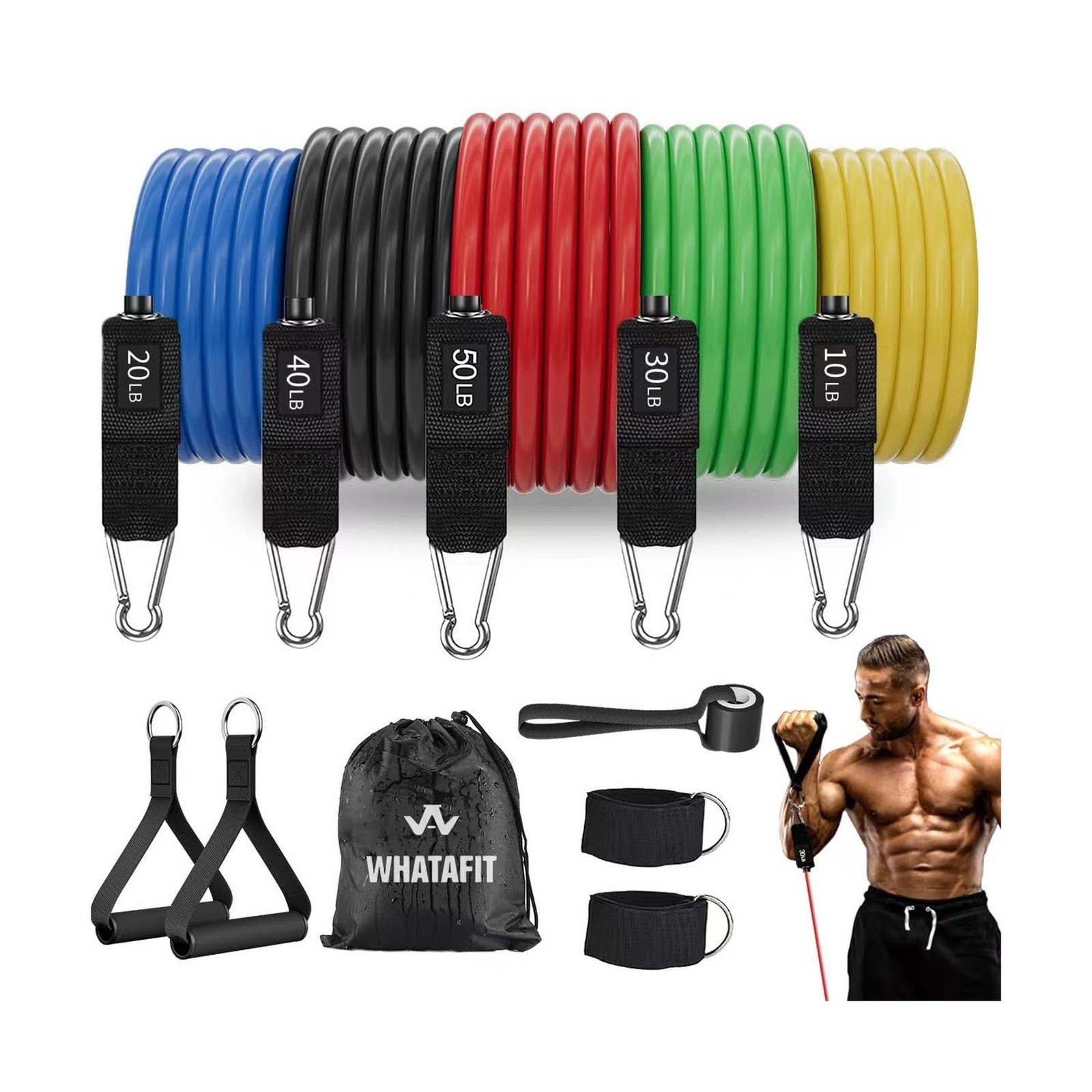WHATAFIT Resistance Bands, Exercise Bands，Resistance Bands for Working Ou