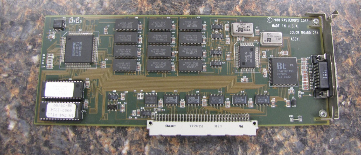 Apple Macintosh NuBus 1988 Rasterops Color Board 264 Video Card - Working!