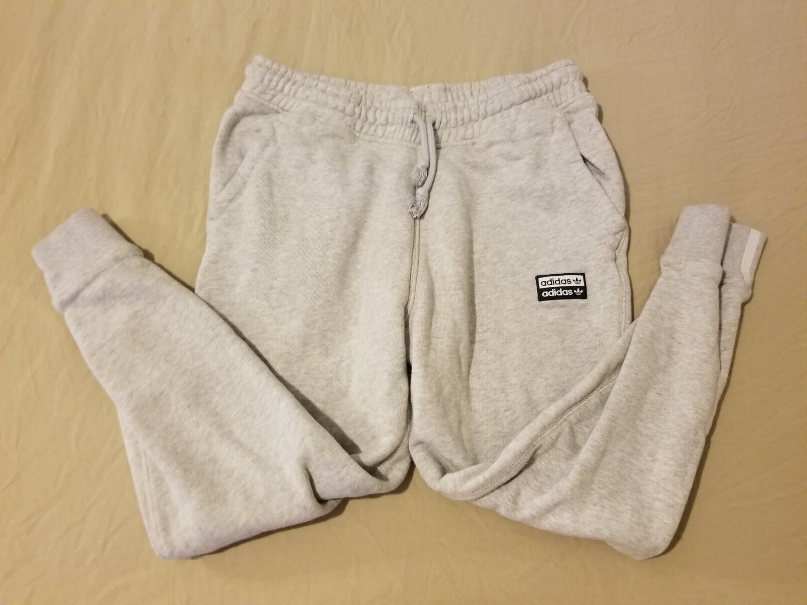 Mens adidas Pants S Small Gray Cotton Athletic Gym Workout