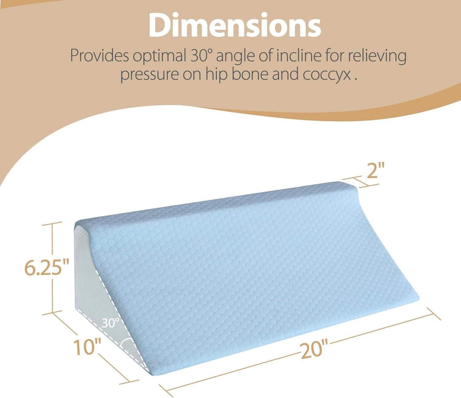 Wedge Pillow for Side Sleeping, Memory Foam Back Pillow Positioners for Side ...